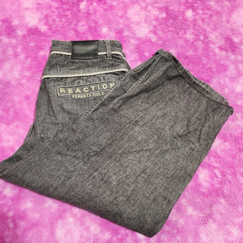 Kenneth Cole Reaction Jeans Men's‎ 33x22 Mid Rise Straight Leg Gray Denim